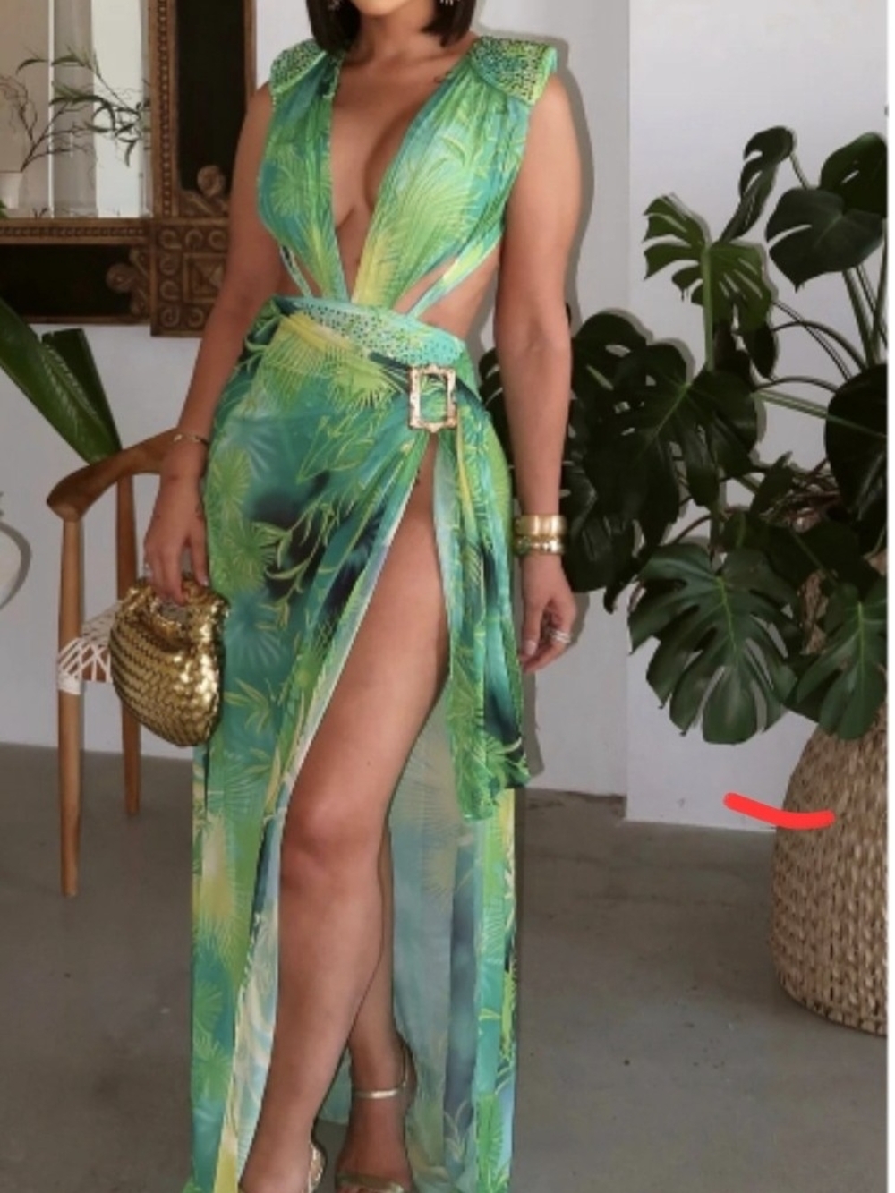 Cut out green beach dress body suit and skirt set (worn once).